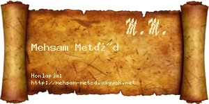 Mehsam Metód névjegykártya